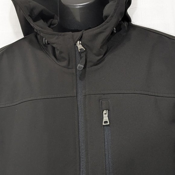 Guess Jacket Men's BlackFull Zip Microfiber Lined With Hoode Raincoats Sz XXL - Picture 2 of 13